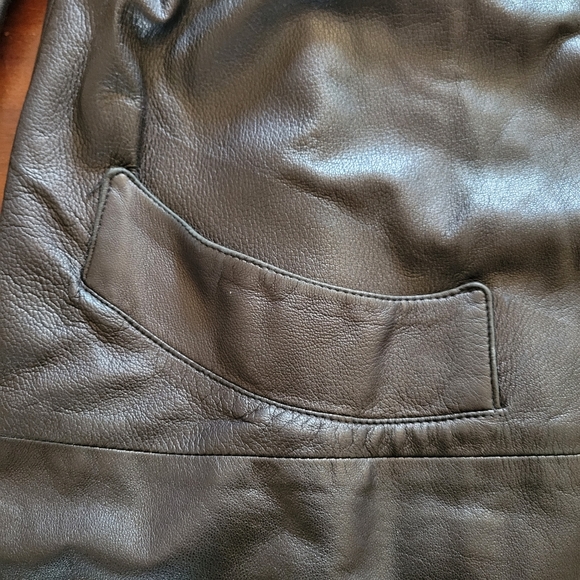 Vtg Leather Jacket Italian Black Size 14 - Picture 5 of 11